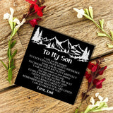 Customizable Message Card Bracelet for Son - Be Brave Have Courage