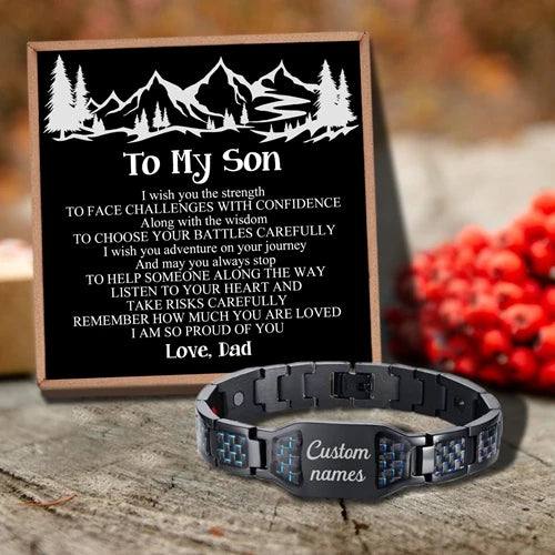 Customizable Message Card Bracelet for Son - Be Brave Have Courage