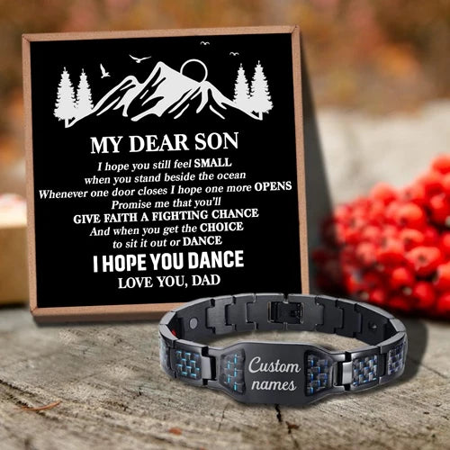 Be Brave Have Courage Customizable Message Bracelet for Son