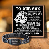 To Our Son Customizable Message Card Bracelet for Birthday