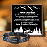 Love Grandma And Grandpa Customizable Message Card Bracelet for Birthday