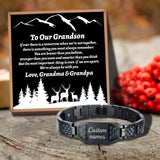 Love Grandma And Grandpa Customizable Message Card Bracelet for Birthday