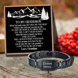 Love Grandma Custom Message Card Bracelet for Grandson Birthday