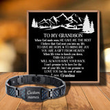 Love Grandma Custom Message Card Bracelet for Grandson Birthday
