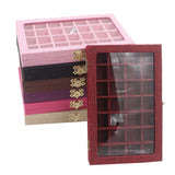 Sackcloth Linen Jewelry Tray Storage Box 28 Grids