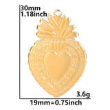 Stainless Steel Sacred Heart Milagro Charm Necklace Pendant