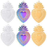 Stainless Steel Sacred Heart Milagro Charm Necklace Pendant