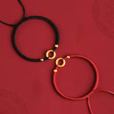 Couple Bracelet Set with Plated Pendant, Wedding Engagement Bangles