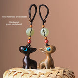 Safe Journey Ebony Deer Key Ring Pendant for Men and Women