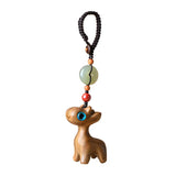 Safe Journey Ebony Deer Key Ring Pendant for Men and Women