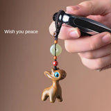 Safe Journey Ebony Deer Key Ring Pendant for Men and Women