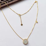 Chalcedony Buddha Pendant Clavicle Chain S925 Sterling Silver Inlaid Diamond