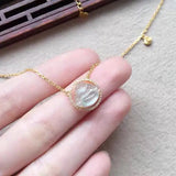 Chalcedony Buddha Pendant Clavicle Chain S925 Sterling Silver Inlaid Diamond