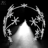 Star Queen Crown Rhinestone Wedding Tiara For Women