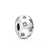 925 Sterling Silver Love Flower Pink Sparkling Buckle For Women