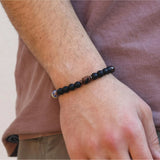 Sagittarius Men's Bracelet, Personalized Beaded Gemstone Jewelry