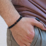 Sagittarius Men's Bracelet, Personalized Beaded Gemstone Jewelry