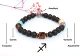 Sagittarius Men's Bracelet, Personalized Beaded Gemstone Jewelry