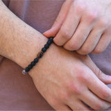 Sagittarius Men's Bracelet, Personalized Beaded Gemstone Jewelry