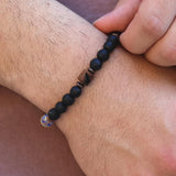Sagittarius Men's Bracelet, Personalized Beaded Gemstone Jewelry