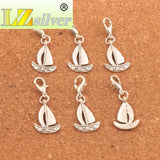 Sailing Boat Clasp Lobster Clip Charm Beads 15Pcs