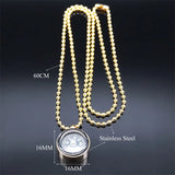 Sailing Seeker Compass Nautical Necklace Stainless Steel Sailor Jewelry N6132