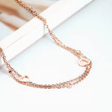 Sainmax Stainless Steel Double Chain Bracelet w/ Hollow-out Heart