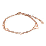 Sainmax Stainless Steel Double Chain Bracelet w/ Hollow-out Heart