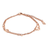 Sainmax Stainless Steel Double Chain Bracelet w/ Hollow-out Heart