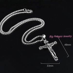 Saint Benedict Cross Crucifix Necklace Pendant Stainless Steel/Gold Chain