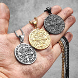 St. Benedict Exorcism Stainless Steel Necklace Punk Amulet