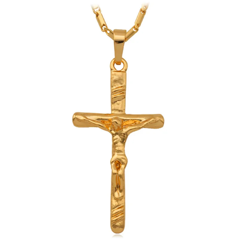 Saint Cross Jesus Necklace Pendant Religious Jewelry Gift Jesus Piece P250