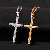 Saint Cross Jesus Necklace Pendant Religious Jewelry Gift Jesus Piece P250