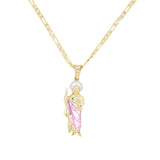 Golden Saint Jude Necklace 14K Plated San Judas Necklace Chain