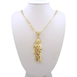 Golden Saint Jude Necklace 14K Plated San Judas Necklace Chain