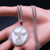 St. Michael Protect Us Pendant Necklace Archangel Long Necklaces