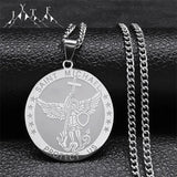 St. Michael Protect Us Pendant Necklace Archangel Long Necklaces