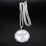 St. Michael Protect Us Pendant Necklace Archangel Long Necklaces