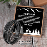 Men's Leather Bracelet with Clasp, Magnet Closure
