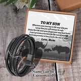 Men's Woven Leather Bracelet Multi-layer Magnet Clasp