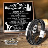 Personalized Mom Dad Son Name Card Pendant Hand Bracelet Men's Jewelry