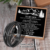 Personalized Mom Dad Son Name Card Pendant Hand Bracelet Men's Jewelry