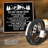 Personalized Dad To My Son Stainless Steel Bracelet