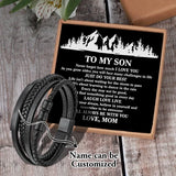Personalized Bracelet for Son, Name Woven Leather Bracelet