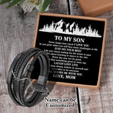 Personalized Bracelet for Son, Name Woven Leather Bracelet