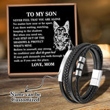 Men's Leather Bracelet Magnet Clasp
