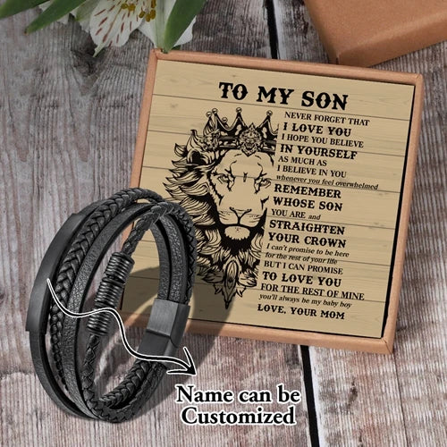 Men's Multi-layer Leather Bracelet with Magnet Clasp