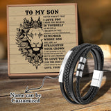 Men's Multi-layer Leather Bracelet with Magnet Clasp