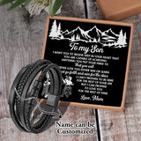 Personalized Men's Leather Bracelet with Magnet Clasp