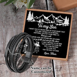 Personalized Men's Leather Bracelet with Magnet Clasp